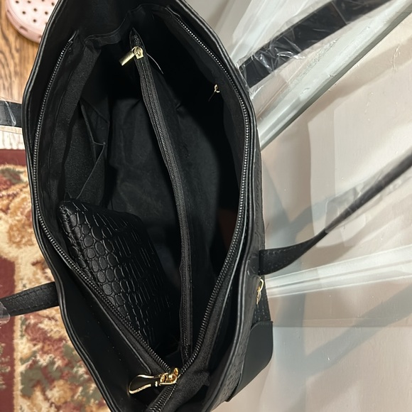 NWOT 2-Piece Black Handbag - Picture 6 of 13
